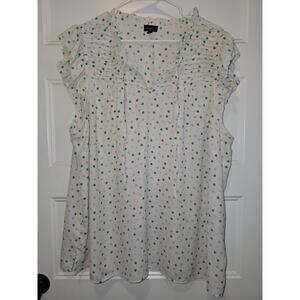 Talbots Plus Dressy shirts with Green and Blue Polka Dots